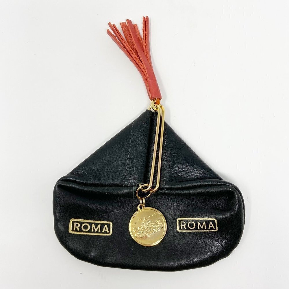 ROMA VINTAGE | Unique Roma Black Coin Purse Red Tassel
